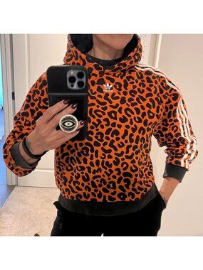 Vintage Adidas X Rich Mnisi Leopard Hoodie Sweatshirt